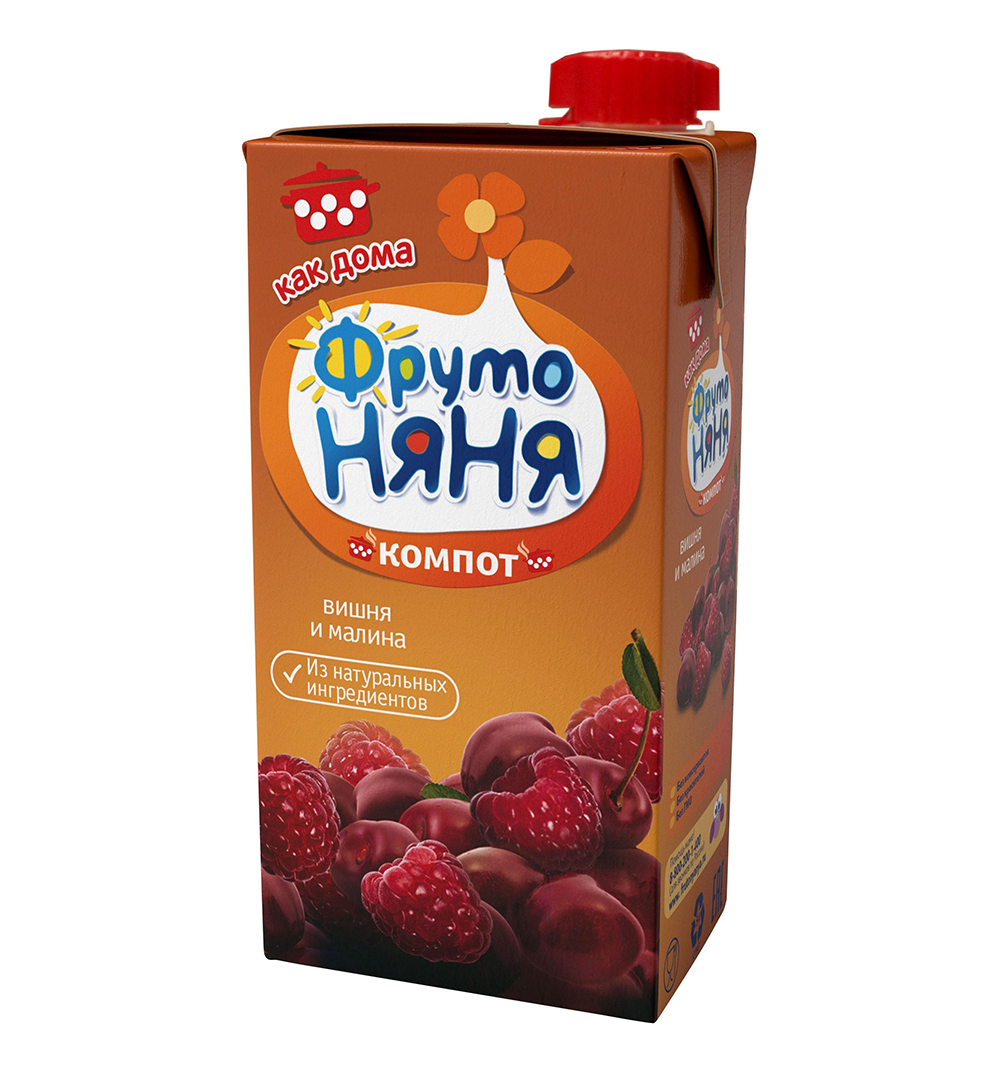 ФрутоНяня Компот Вишня малина 500мл