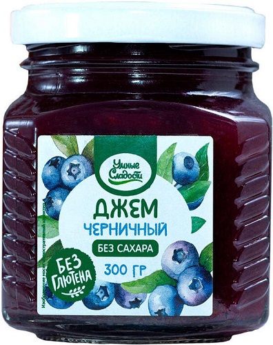 Умные сладости Джем Черничный 300г без сахара