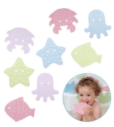 Антискользящие мини-коврики для ванны 6м+ ROXY KIDS 8шт арт.RBM-008-SA