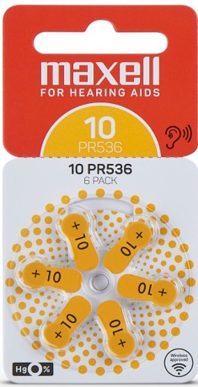 Батарейка на слуховой аппарат MAXELL PR536 (10) 6BS (6шт) (Упаковка)