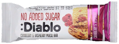Diablo Батончик мюсли Клюква малина 30г