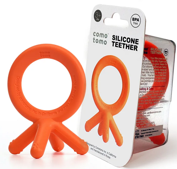Прорезыватель COMO TOMO 3м+ 1шт Silicone Teether Orange