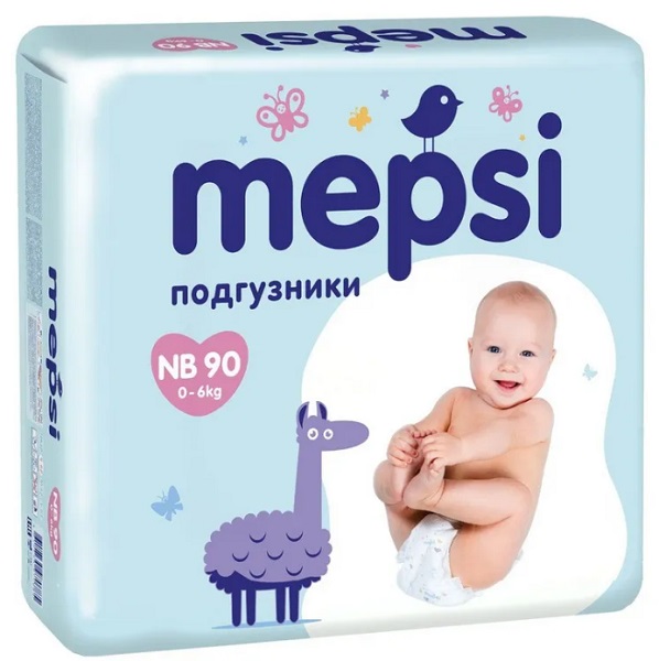 Подгузники для детей MEPSI NB90 (0-6кг) 90шт