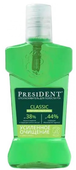 Ополаскиватель для полости рта PRESIDENT Classic комплексный уход 250 мл