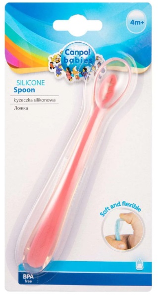 Ложка CANPOL BABIES силиконовая розовая 4м+ арт.51/010