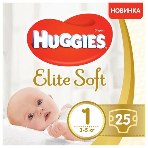 Подгузники для детей HUGGIES ELITE SOFT №1 (до 5кг) 25шт