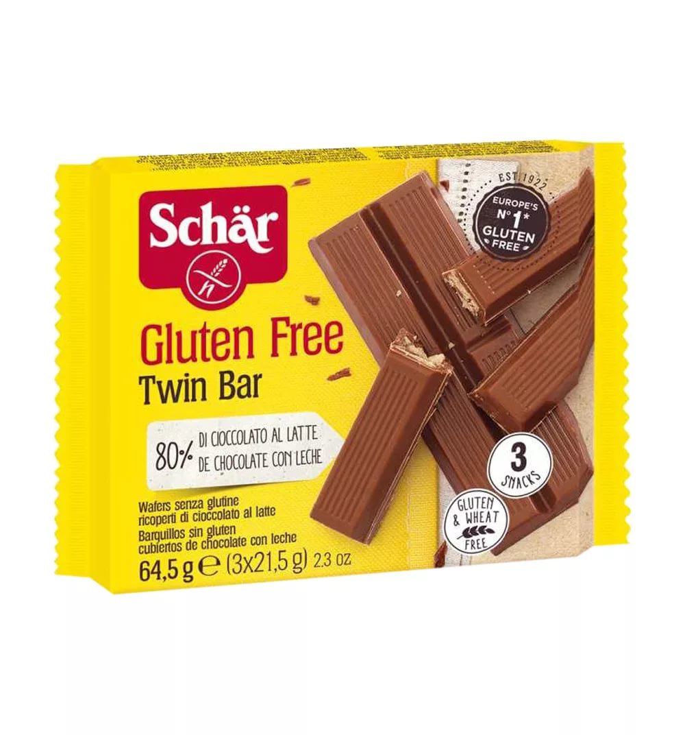 Dr.Schar Twin Bar 64,5г Палочки шоколадные вафельные без глютена 