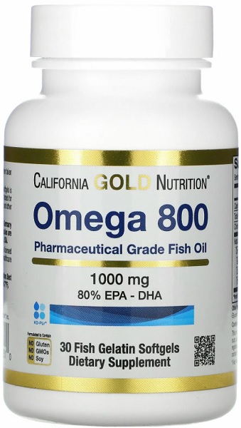 California Gold Nutrition Омега 800 EPA / DHA №30 капс.