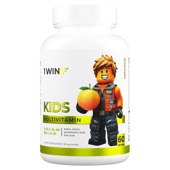 1WIN Kids Мультивитамин со вкусом Апельсина жев №60 капс  &