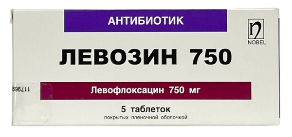 Левозин табл. 750 мг №5 ( левофлоксацин )