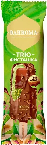 Мороженое Bahroma эскимо Сливочный 65г Трио Фисташка шоколад 65г
