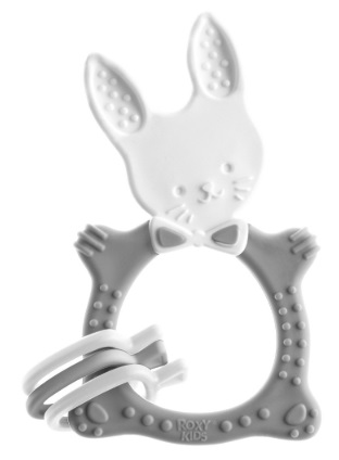 Игрушка прорезыватель ROXY KIDS Bunny серый арт.RBT-001G