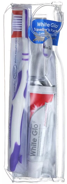 WHITE GLO набор дорожный для гигиены полости рта (щетка,пасто,зубочистки) арт.0120