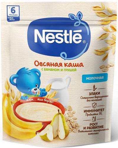 Nestle Каша молочная Овсяная Груша банан 200г с дойпак