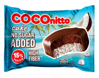 Печенье протеиновое глазированное SOJ Coconitto brownie с кокосом без сахара 50г