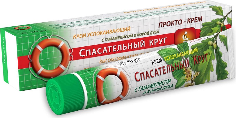 СПАСАТЕЛЬНЫЙ КРУГ 065 Прокто Крем 50 гр с Гамамелисом и Корой Дуба #