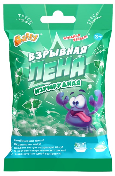 Baffy Взрывная пена для ванны Изумрудная 50г