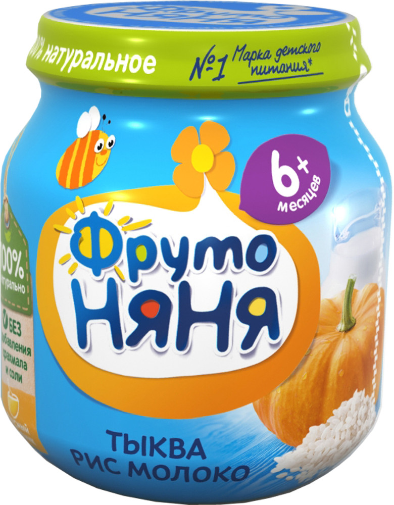 ФрутоНяня Пюре Тыква рис молоко 100г с 6 мес.