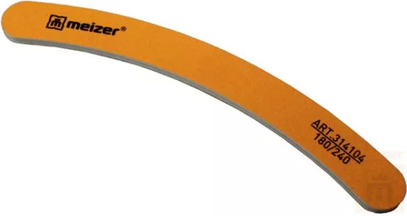Meizer Пилка для ногтей шлифовочная 180/240 Бумеранг желтая арт.314104