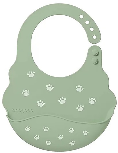Нагрудник BABYONO 6м+ арт.829/06 Лапки с регулируемой застежкой