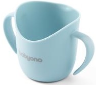 Кружка эргономичная 12м+ BABYONO Flow голубая арт.1463/03