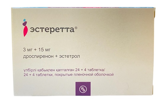 Эстеретта ( дропиренон 3мг + эстетрол 15мг ) №24+4
