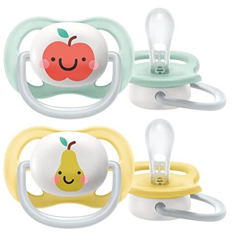 Соска-Пустышка Силиконовая AVENT 0-6м (2шт) SCF080/17 Ultra Air Apple