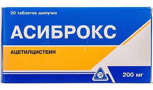 Асиброкс шип.табл. 200 мг №20 (ацетилцистеин) (Упаковка)