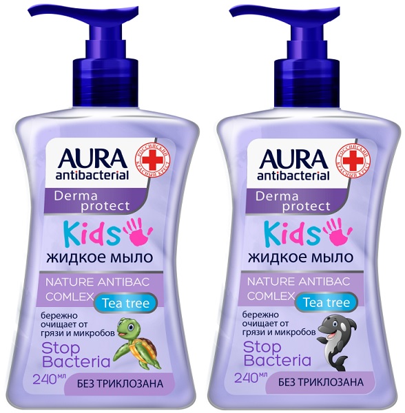Жидкое мыло AURA антибактериальное Kids Tea Tree 250 мл