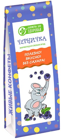 Лакомства для здоровья Мармелад Черничка дет.105г желейный без схара
