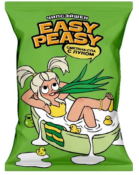 Easy Peasy картофель хрустящий со вкусом Сметана с луком 50гр