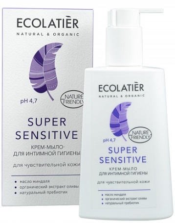 Крем мыло для интимной гигиены Super Sensetive для чувствительной кожи 250 мл ECOLATIER