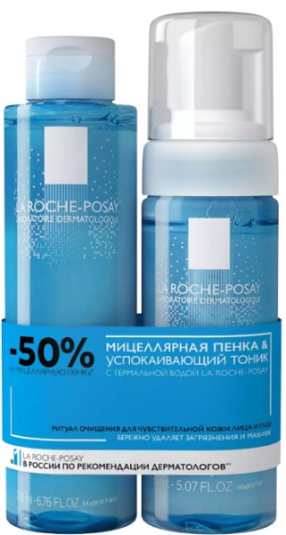La Roche-Posay набор очищающая пенка -50%  и тоник