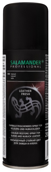 SALAMANDER краска спрей для обуви Leather Fresh черный 200 мл