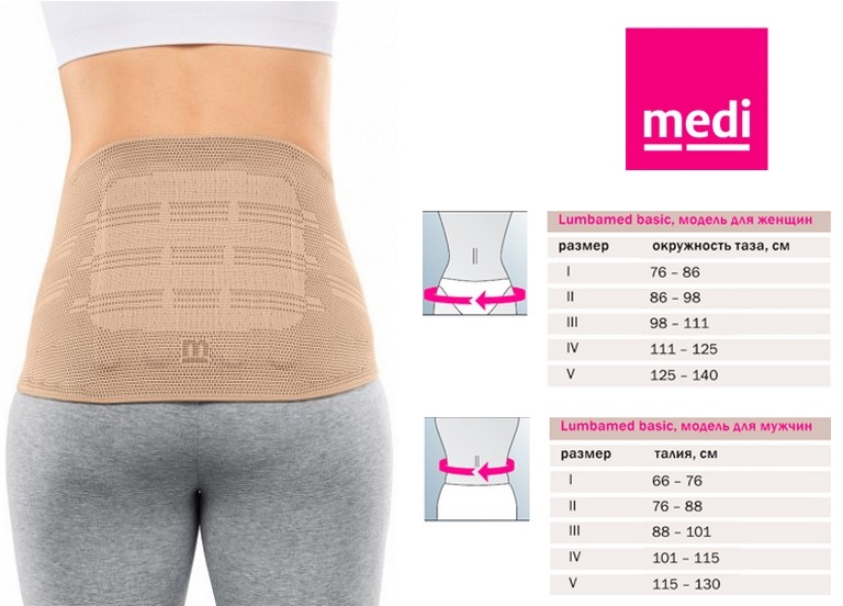 MEDI 664 №1 Бежевый Lumbamed basic Men Пояс Корсет