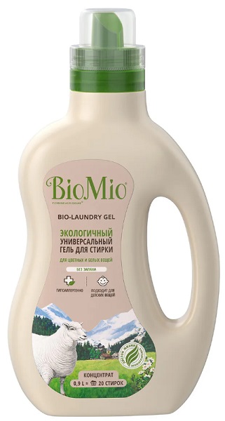 Bio Mio Экологичный гель для стирки белого и цветного белья с экстрактом хлопка 900 мл