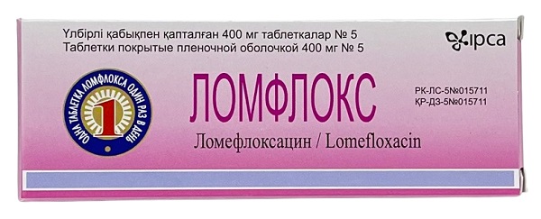 Ломфлокс табл. 400 мг №5 ( ломефлоксацин )