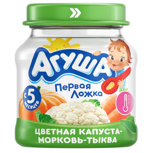 Агуша Пюре Цветная капуста морковь тыква 80г с 5мес