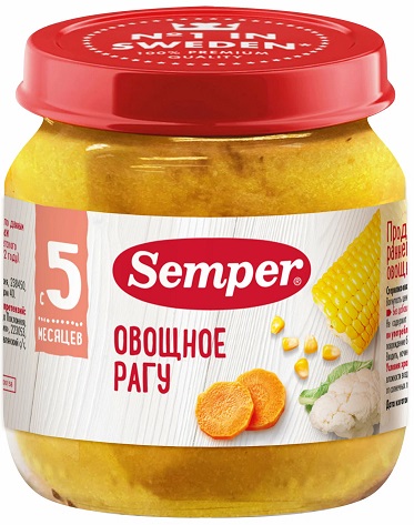 Semper Пюре Овощное Рагу 100гр