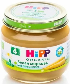 Хипп Органик Пюре Белая морковь 80г стекло Hipp