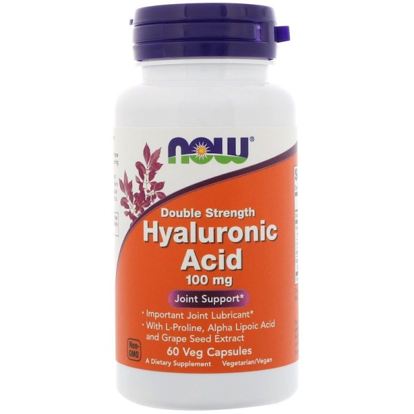 Hyaluronic Acid 100 mg№ 60 V/caps  Now Foods Гиалуроновая кислота 100мг @