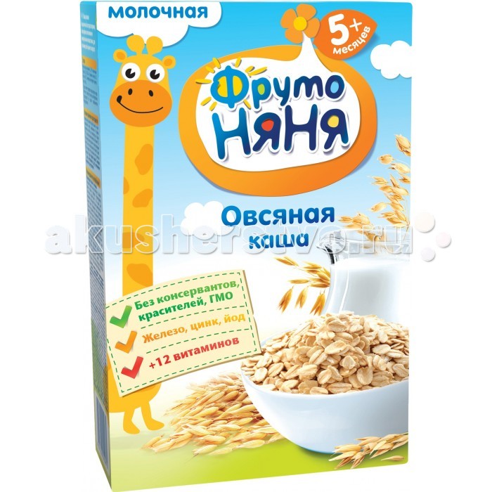 ФрутоНяня Каша молочная Овсяная 200г с 5 мес 