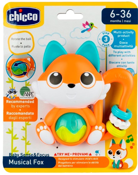 CHICCO Погремушка Лисичка 6м+