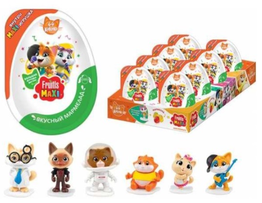 Мармелад FRUITLS MAXI 44 Cats в пластиковом яйце с игрушкой 10г