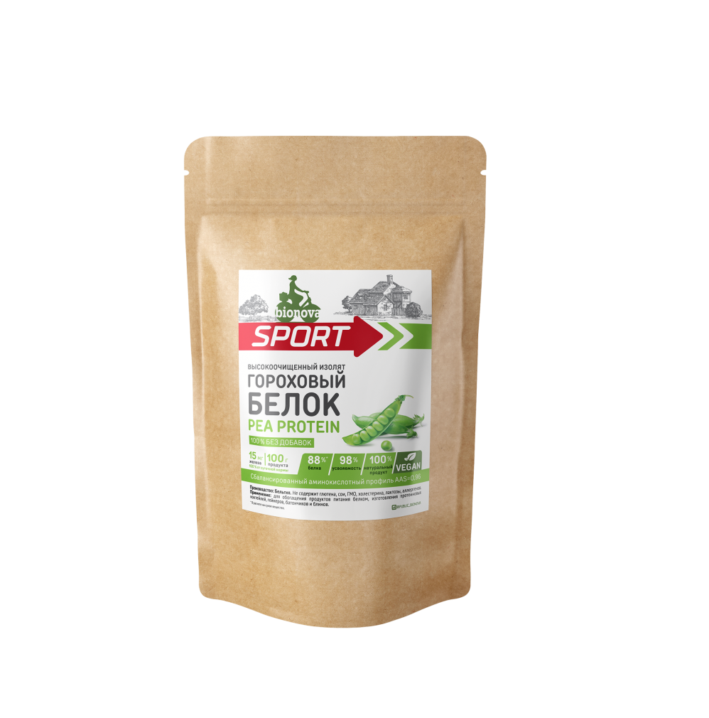 Bionova Sport Гороховый белок высокоочищенный изоляn Пизан 0,5кг.
