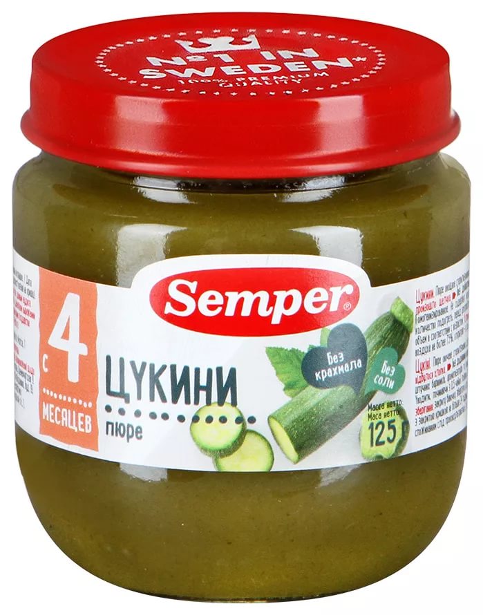 Semper Пюре Цуккини 125г с 4 месяцев