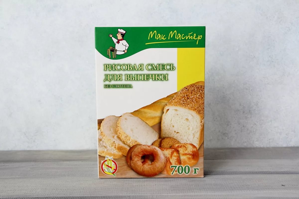 Мак Мастер Смесь рисовая   для выпечки без глютена 700г