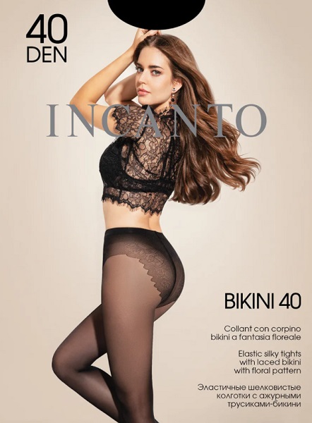 INCANTO коглготки BIKINI 40 Den Nero 2