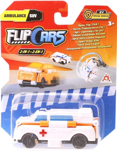 Машинка-трансформер Flip Cars 2в1 Скорая помощь и внедорожник