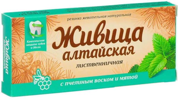 Живица Алтайская с Пчелиным воском и Мятой 0,8 №4 жевательная резинка  #&